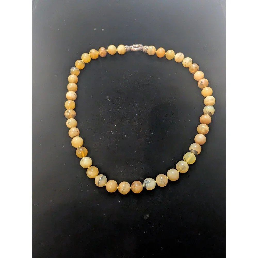 Whitney Kelly Sterling Silver Beaded Necklace Baltic Amber